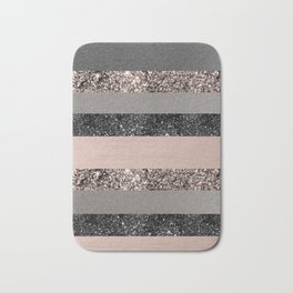 Blush Glitter Glam Stripes #3 #shiny #decor #art #society6 Badematte