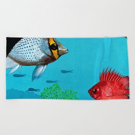 Butterfly & Bigeye fishes Beach Towel