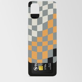 Gray scale basics orange checked Android Card Case