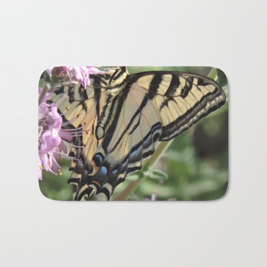 Western Tiger Swallowtail on Lemon Blossoms Bath Mat