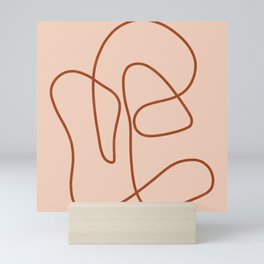 Abstract Terracotta Line Art Mini Art Print