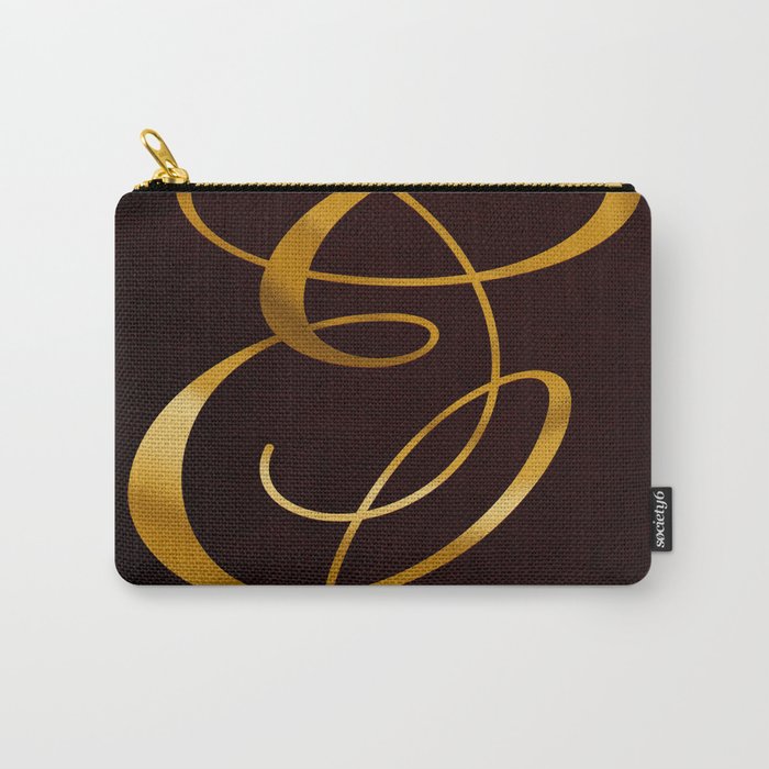 Golden letter E in vintage design Carry-All Pouch