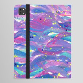 Colorful Mermaid Brushstrokes with Neon and Glitter iPad Folio Case