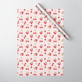 Cherries on Pink Wrapping Paper