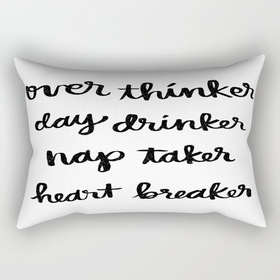 over thinker, day drinker Rectangular Pillow