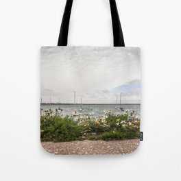 Flowery pier at the docks (Ireland) Tote Bag