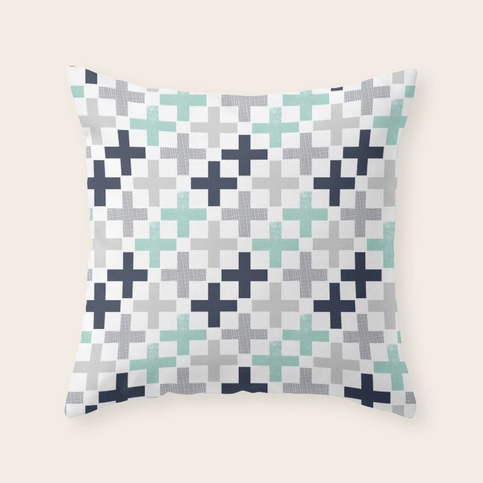 Swiss Cross Pattern Minimal Nursery Basic Grey And White Camping
