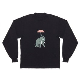 Elephant with umbrella Long Sleeve T Shirt