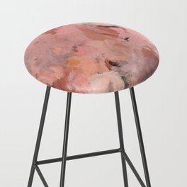 New Beginning - Abstract floral soft pink, blush, coral Bar Stool