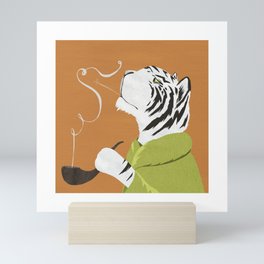 Smoking tiger Mini Art Print