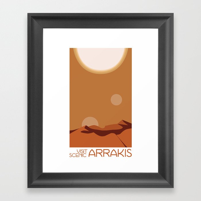 Visit Scenic Arrakis - Ultra-clean, Minimal Travel Poster  Framed Art Print