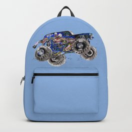 Son Uva Digger Backpack | Children, Gravedigger, Monsterjam, Watercolor, Painting, Hotwheels, Trucks, Freestyle, Vehicles, Monstertruck 