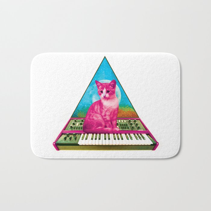 Cat on Synthesizer Bath Mat