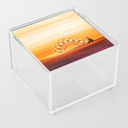Sunset Sail - Warm Sunset Beach Art Acrylic Box