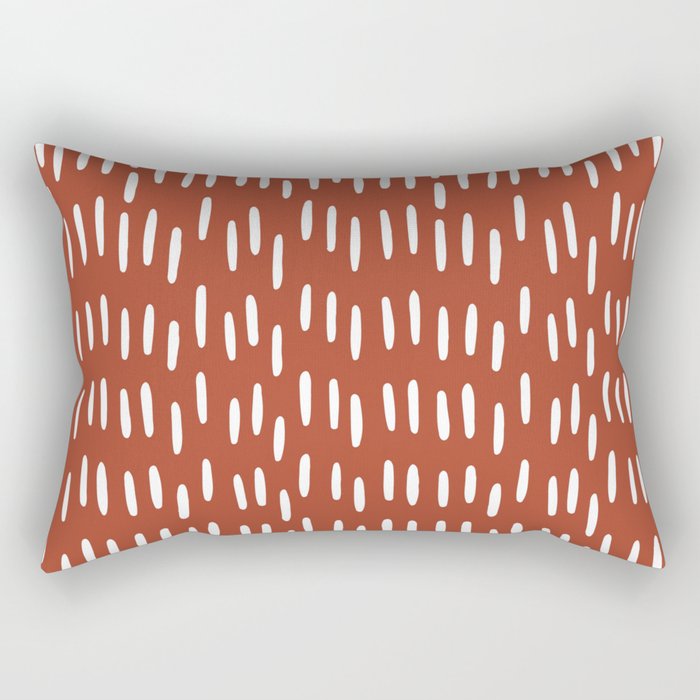 Boho Raindrops in Burnt Orange Rectangular Pillow