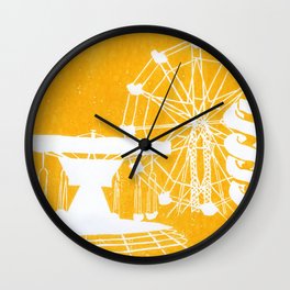 Seaside Fair in Yellow Wall Clock