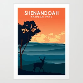 Shenandoah National Park Travel Poster Art Print