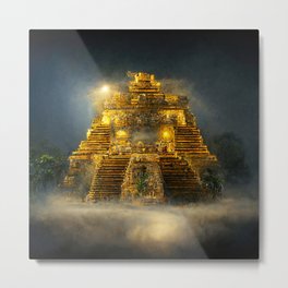 Ancient Mayan Temple Metal Print