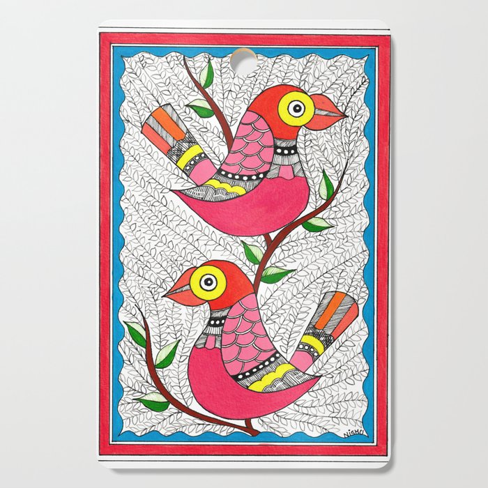 Madhubani Birds on Tree Cutting Board