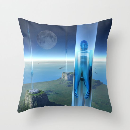 space elevator - babylon transfer station 02 Throw Pillow
