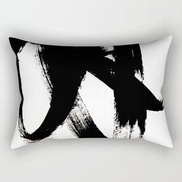 Brushstroke 2 - simple black and white Rectangular Pillow