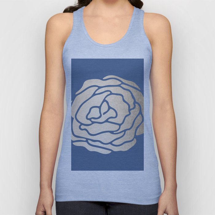 Rose White Gold Sands on Aegean Blue Tank Top