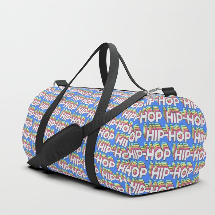 Hip-hop Trendy Rainbow Text Pattern (Blue) Duffle Bag