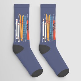 Retro Colorful Skis Socks