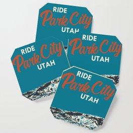 Park City Vintage Snowboarding Poster Coaster