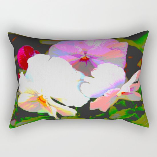 Painterly Pansies Rectangular Pillow