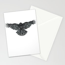 Crow in Flight Stationery Cards