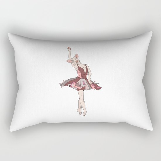 Pig Ballerina Tutu Rectangular Pillow