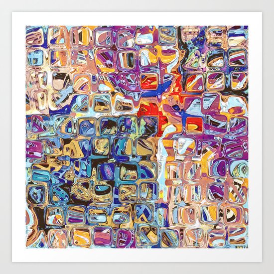 Abstract Glass Blocks Art Print