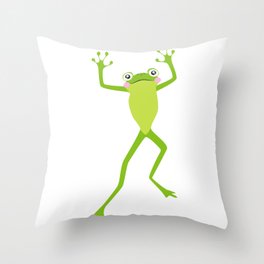 Funny frog Throw Pillow