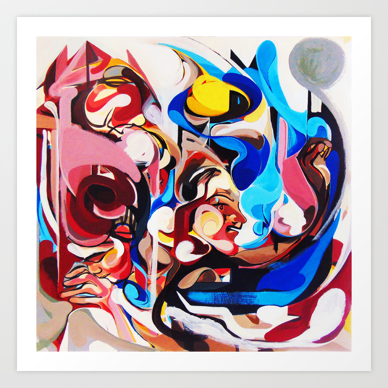 Expressive Abstract People Composition Painting Art Print By Catarinagarciaart Society6