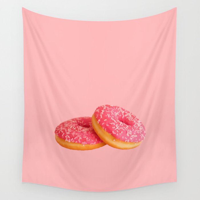 Pink Frosted Donuts (Color) Wall Tapestry