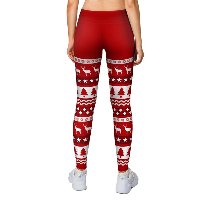 Christmas shop pattern leggings
