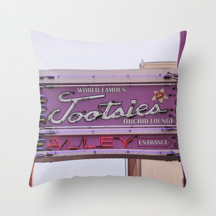 Tootsie's Orchid Lounge - Nashville Throw Pillow
