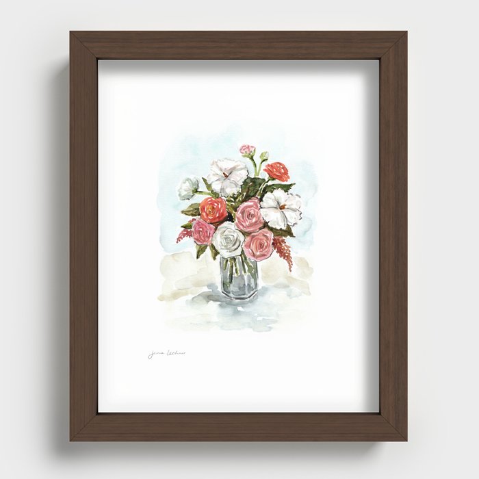 Beautiful Bouquet of Roses Recessed Framed Print