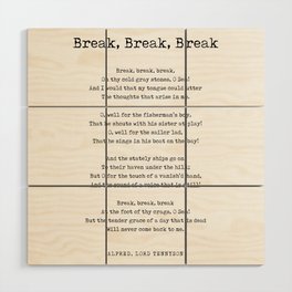 Break, Break, Break - Alfred, Lord Tennyson Poem - Literature - Typewriter Print 1 Wood Wall Art