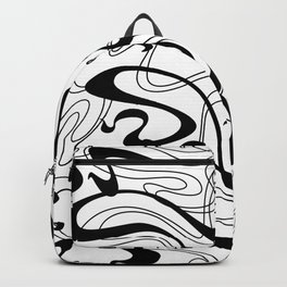 Black Abstract Ribbon Graffiti Style Swirls Backpack