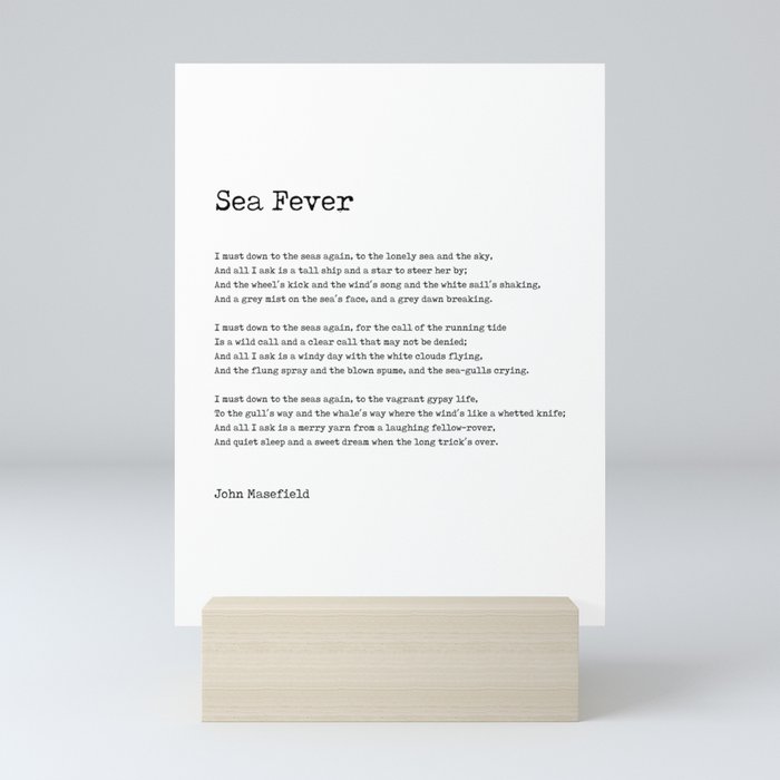 Sea Fever - John Masefield Poem - Literary Print - Typewriter Mini Art Print