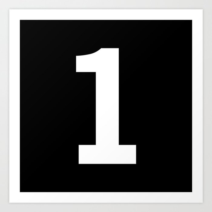 Number 1 (White & Black) Art Print by Vonyssa | Society6