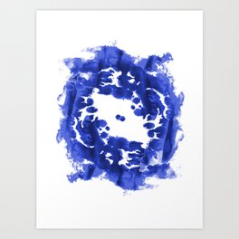 Blue Circle Abstract Painting Enso Minimal Modern Home Office Dorm