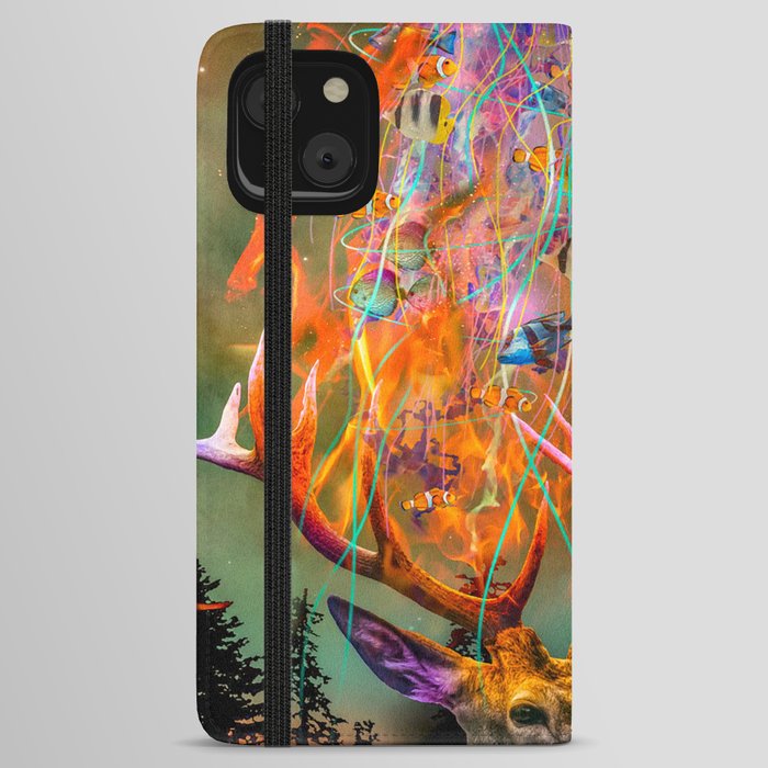 Fire Deer and the Jellyfish iPhone Wallet Case
