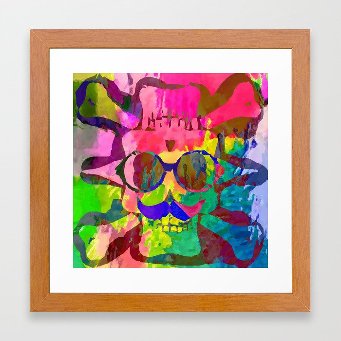 Old Vintage Funny Skull Art Portrait With Painting Abstract
