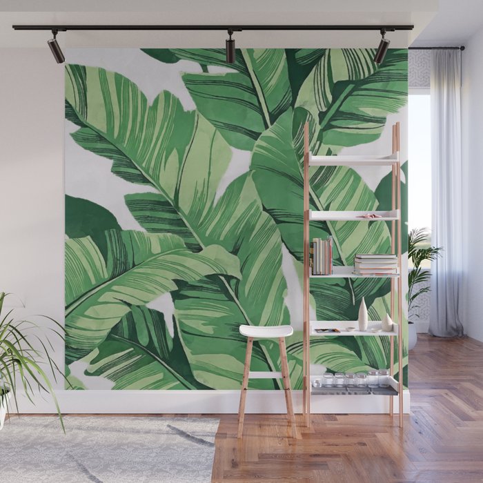 Tropical banana leaves V Wall Mural
