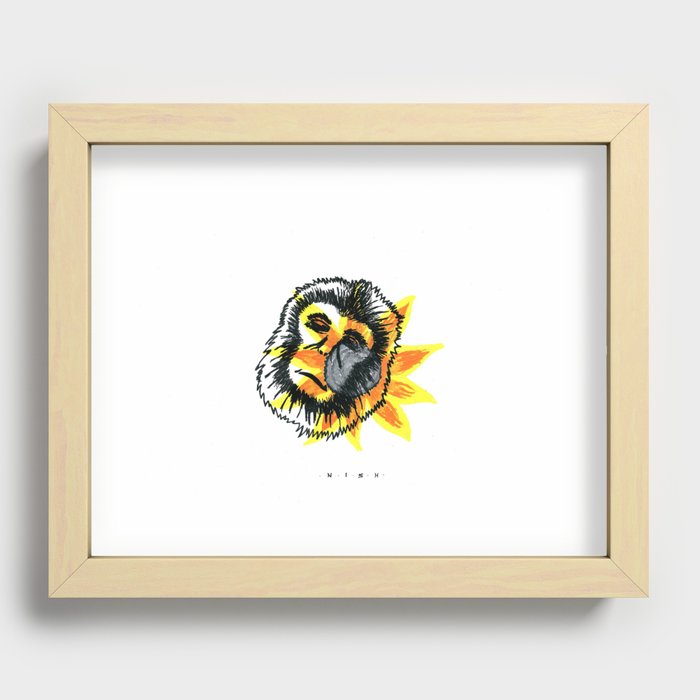 Sleeping Sun Monkey Recessed Framed Print