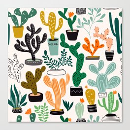 Desert Cactus Garden I Canvas Print