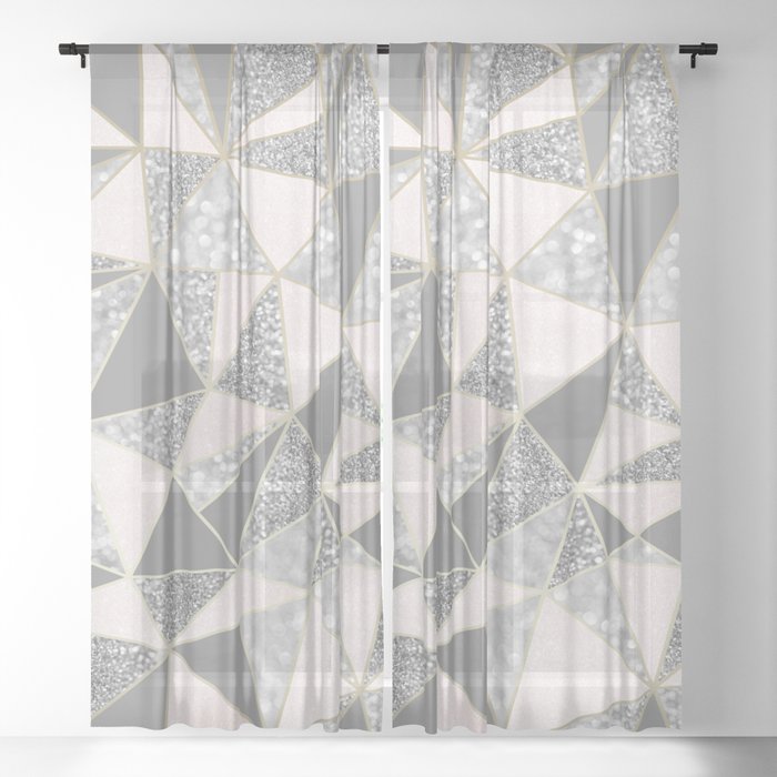 Sheer Curtain By Megan Morris Society6, Gray Geometric Curtains
